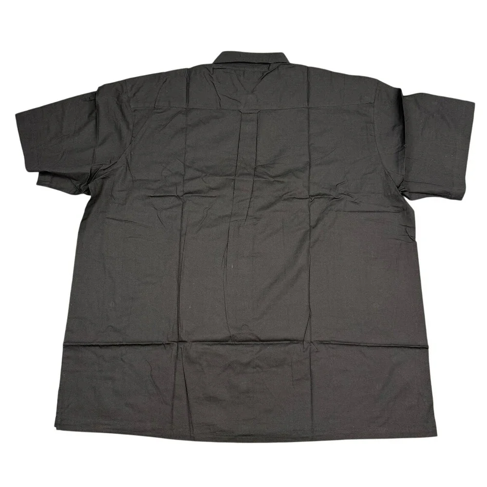 Arjun Mens Black Short Sleeve Button‎ Down Shirt Collared Casual Size 4XL NEW